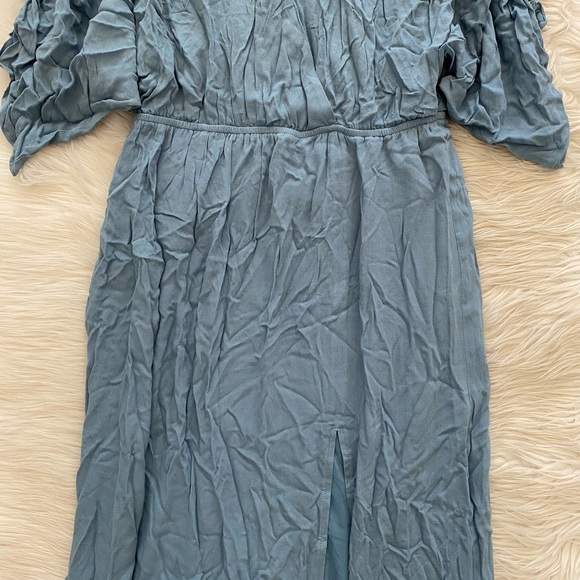 Lovers + Friends Revolve Light Blue V Neck Cold Shoulder Effortless Maxi Dress - Picture 4 of 13